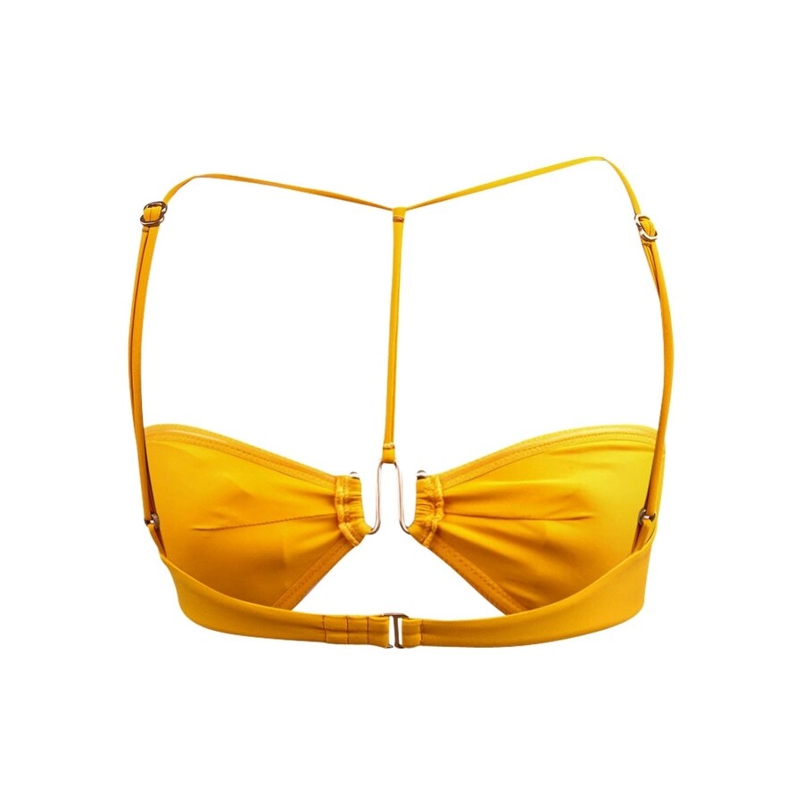 Cult Gaia Women's Ceres Bandeau Swim Top Separates Swimsuit (L, Marigold)