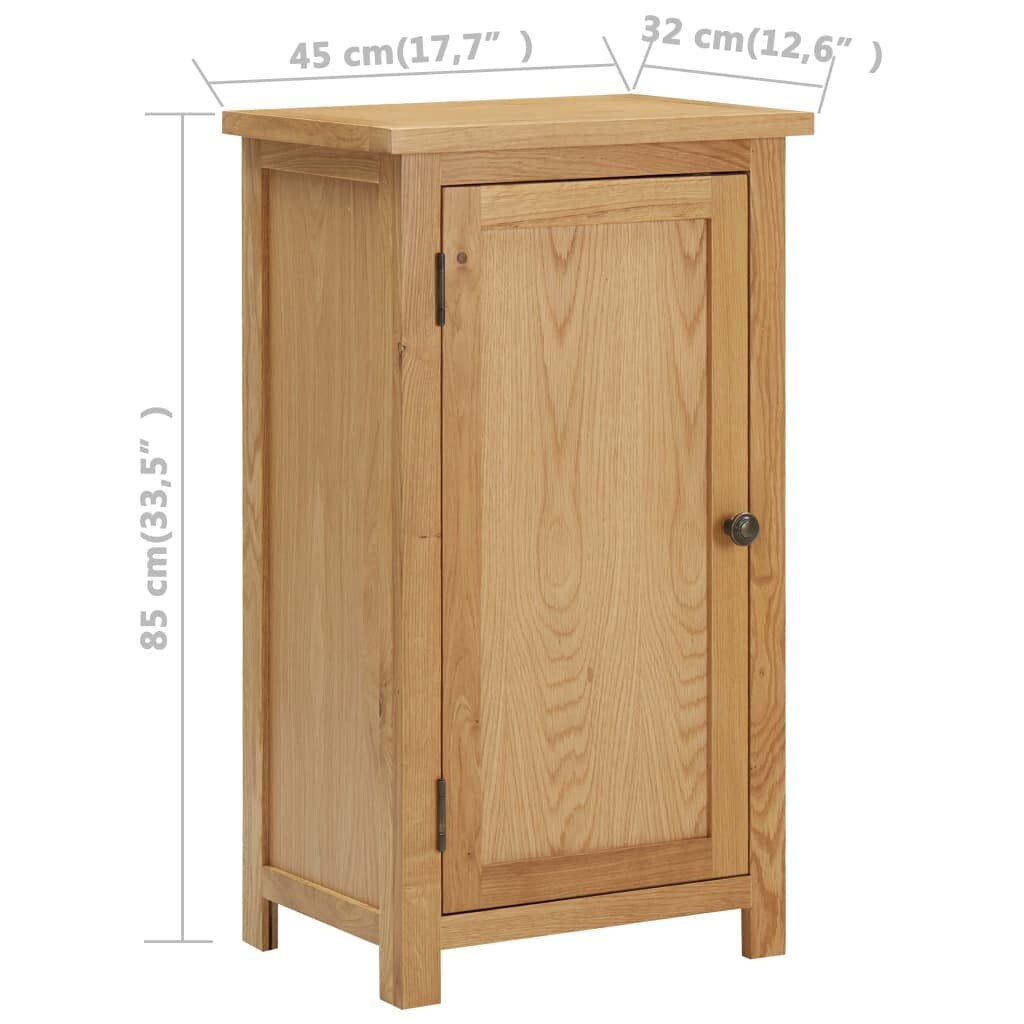 Cupboard 17.7"x12.6"x33.5" Solid Oak Wood