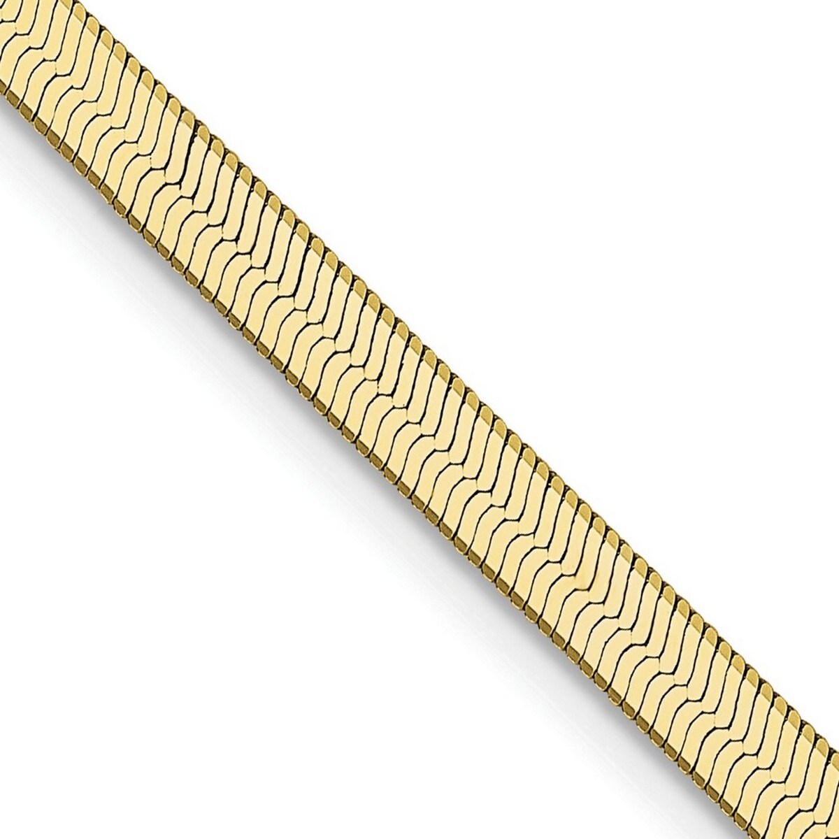 Curata 10k Yellow Gold 3.0mm Silky Herringbone Chain Bracelet