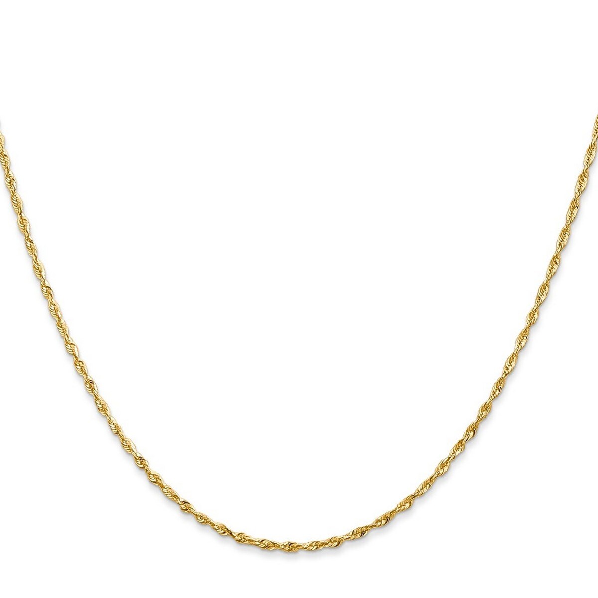 Curata 10k Yellow Gold Solid Polished Lobster Claw Closure 2.9mm Sparkle Cut Lightweight Rope Chain Bracelet 8 Inch