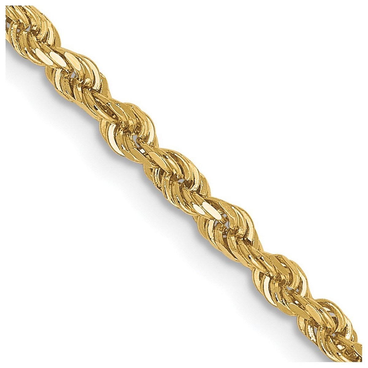 Curata 10k Yellow Gold Solid Polished Lobster Claw Closure Valu plus 2.50mm Sparkle Cut Chain Bracelet
