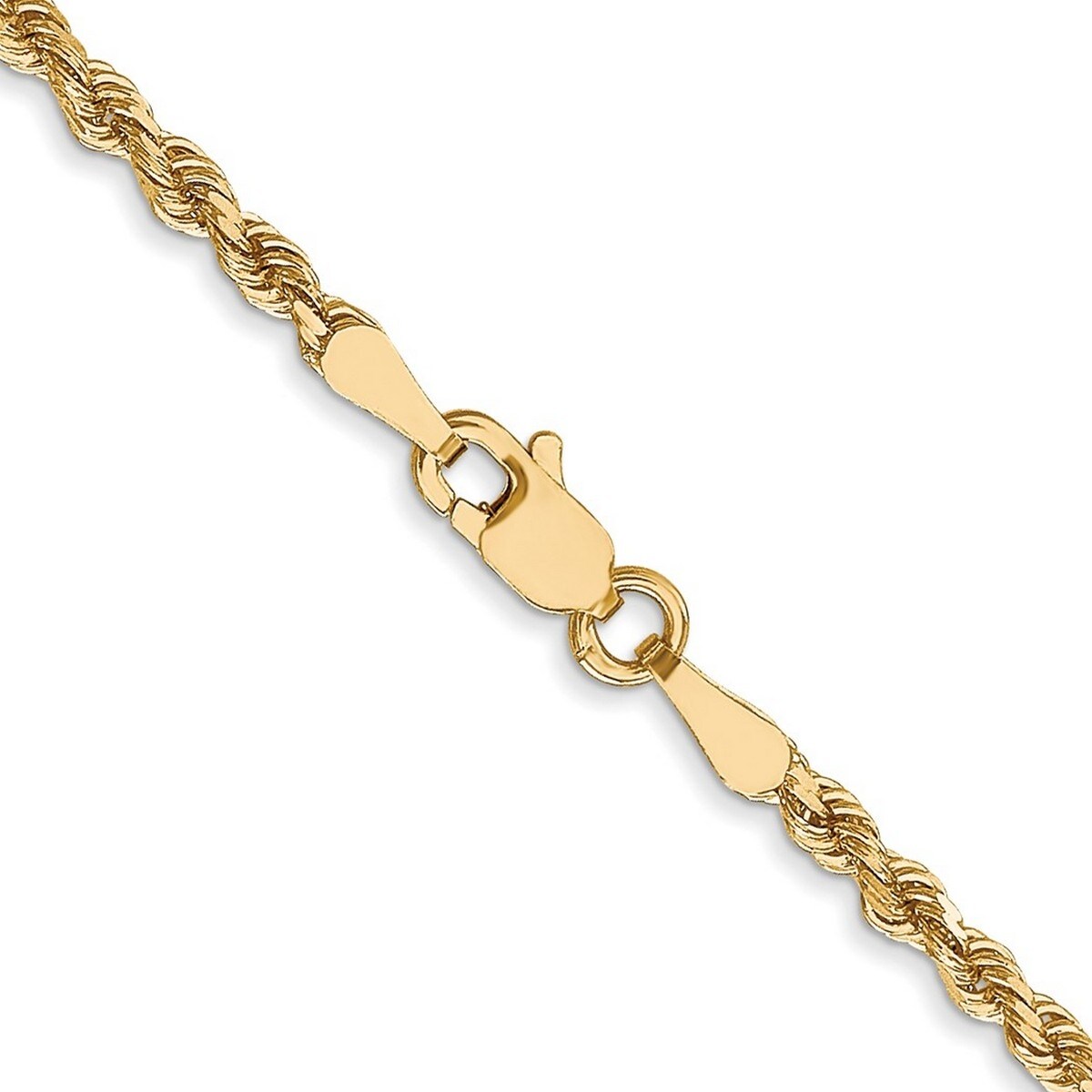 Curata 10k Yellow Gold Solid Polished Lobster Claw Closure Valu plus 2.50mm Sparkle Cut Chain Bracelet