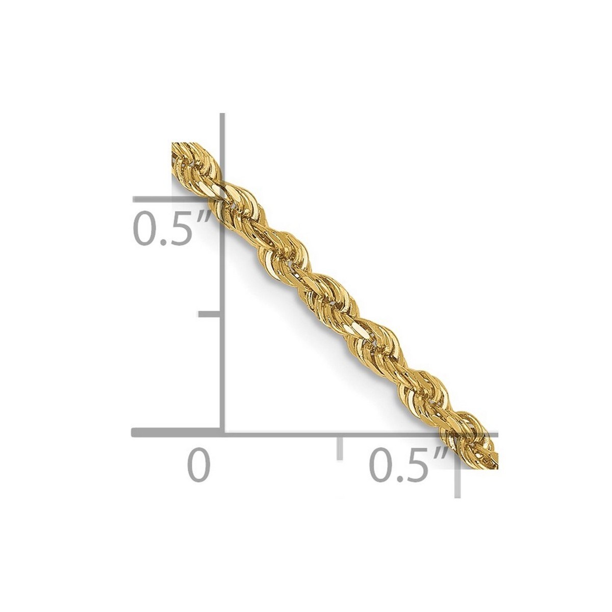 Curata 10k Yellow Gold Solid Polished Lobster Claw Closure Valu plus 2.50mm Sparkle Cut Chain Bracelet