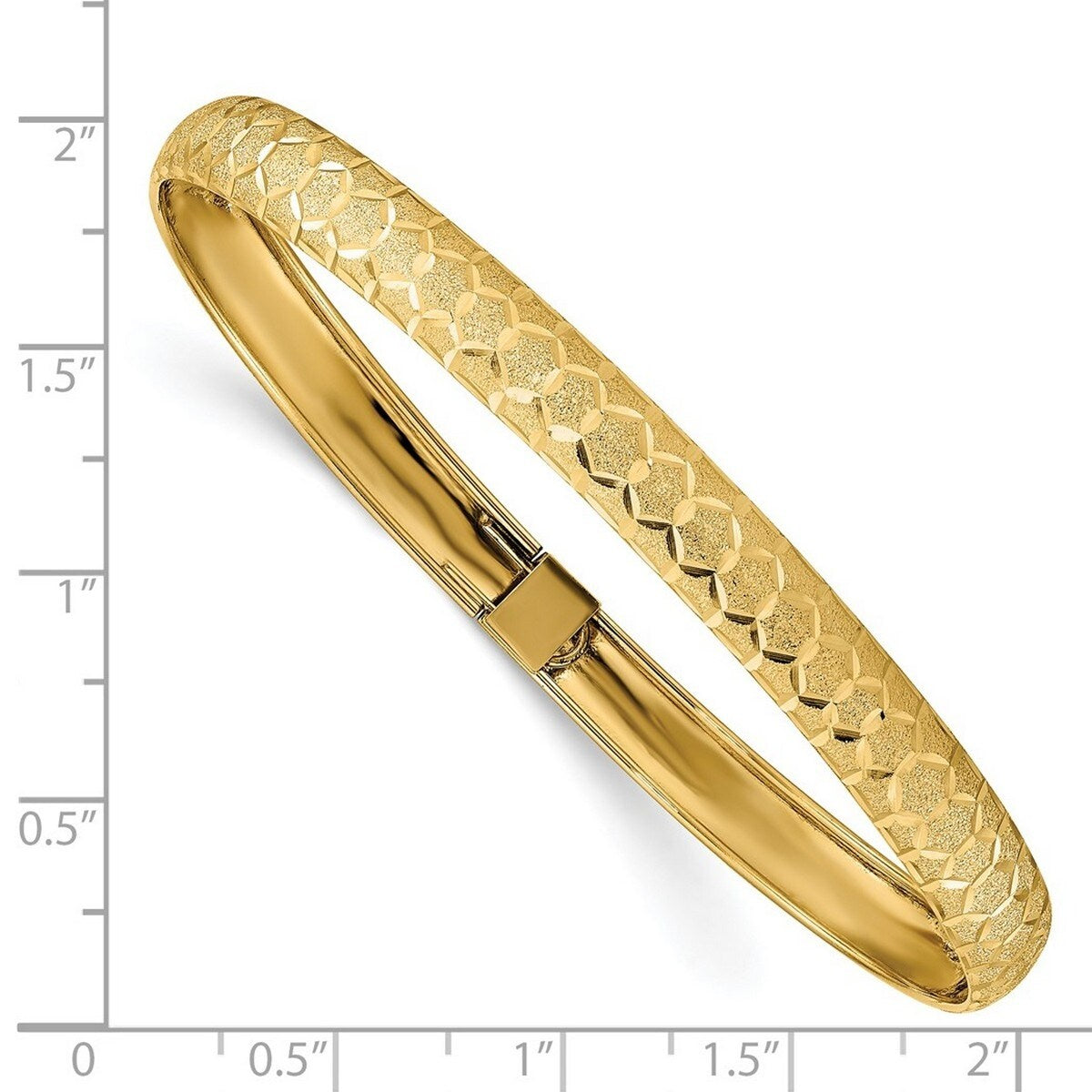 Curata 14k Hexagonal Sparkle-Cut Flexible Bangle Bracelet