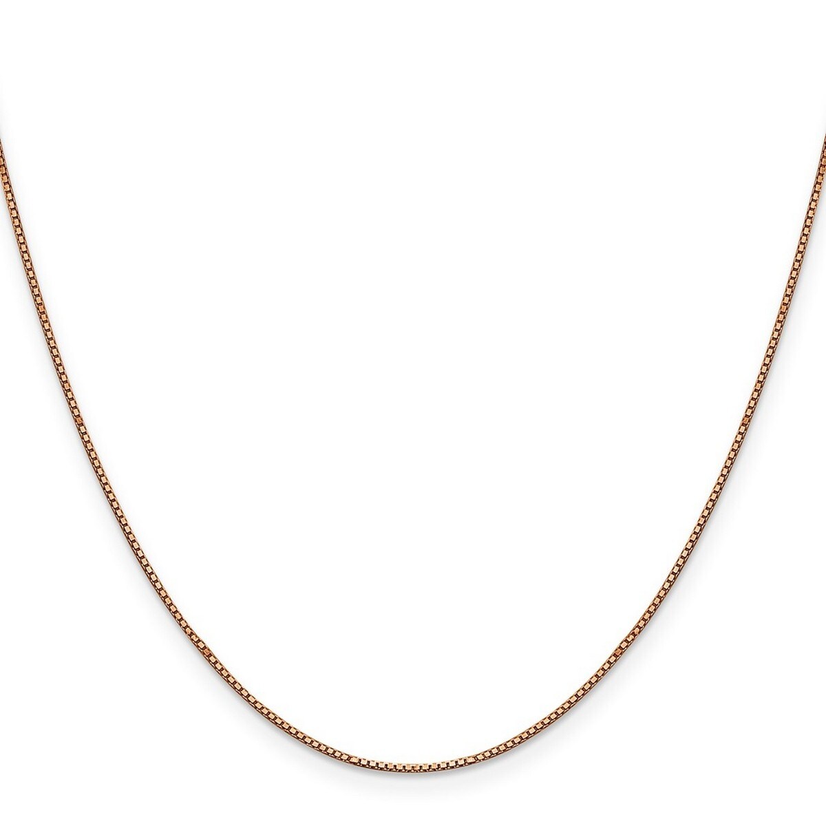 Curata 14k Rose Gold 7" Solid 0.8mm Box Link Chain Bracelet