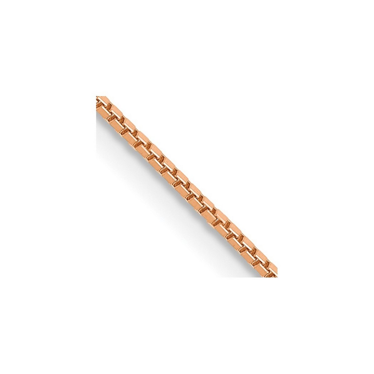 Curata 14k Rose Gold 7" Solid 0.8mm Box Link Chain Bracelet