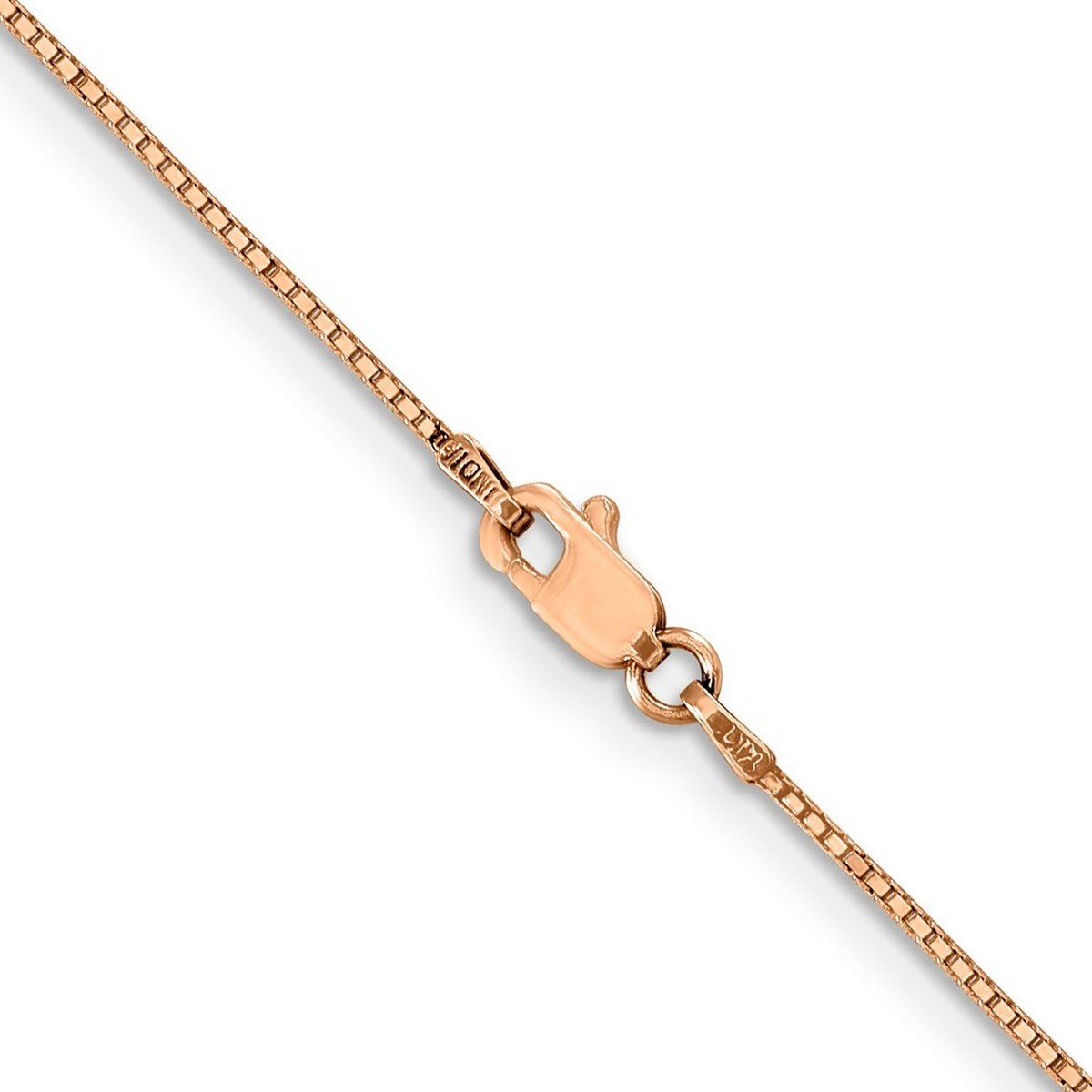 Curata 14k Rose Gold 7" Solid 0.8mm Box Link Chain Bracelet