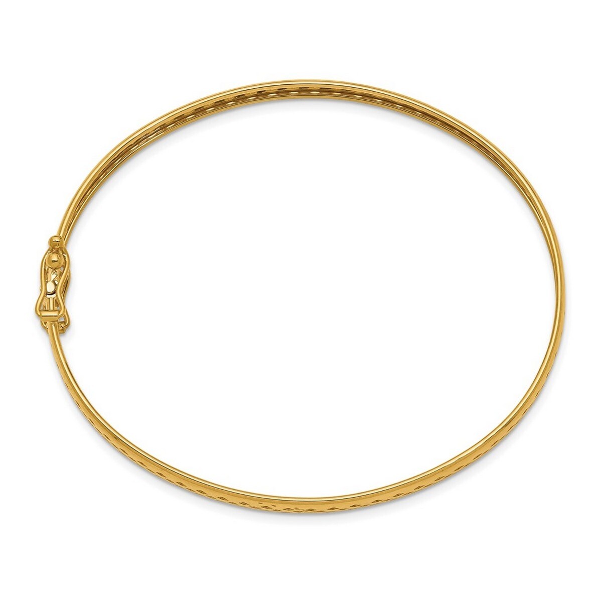 Curata 14k Yellow Gold 4.75mm Cuff Stackable Bangle Bracelet