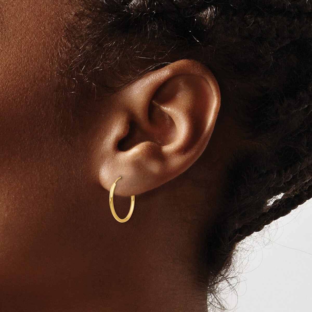Curata 14k Yellow Gold Polished Endless Hoop Earrings 15x2mm