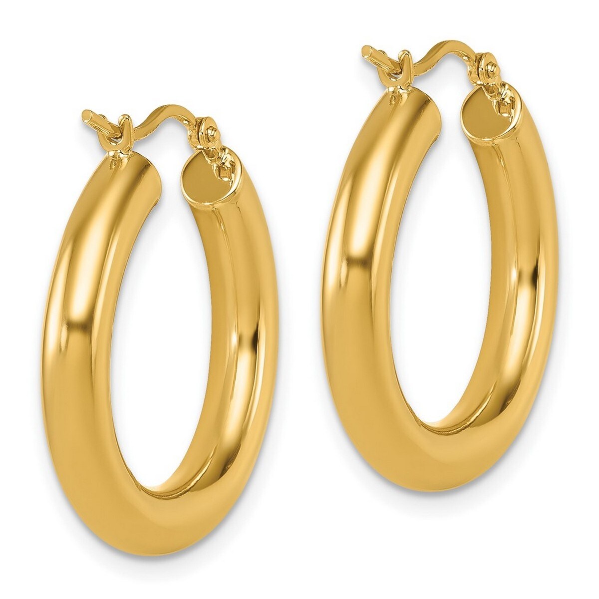 Curata 14k Yellow Gold Polished Lightweight 26x4mm Hoop Earrings