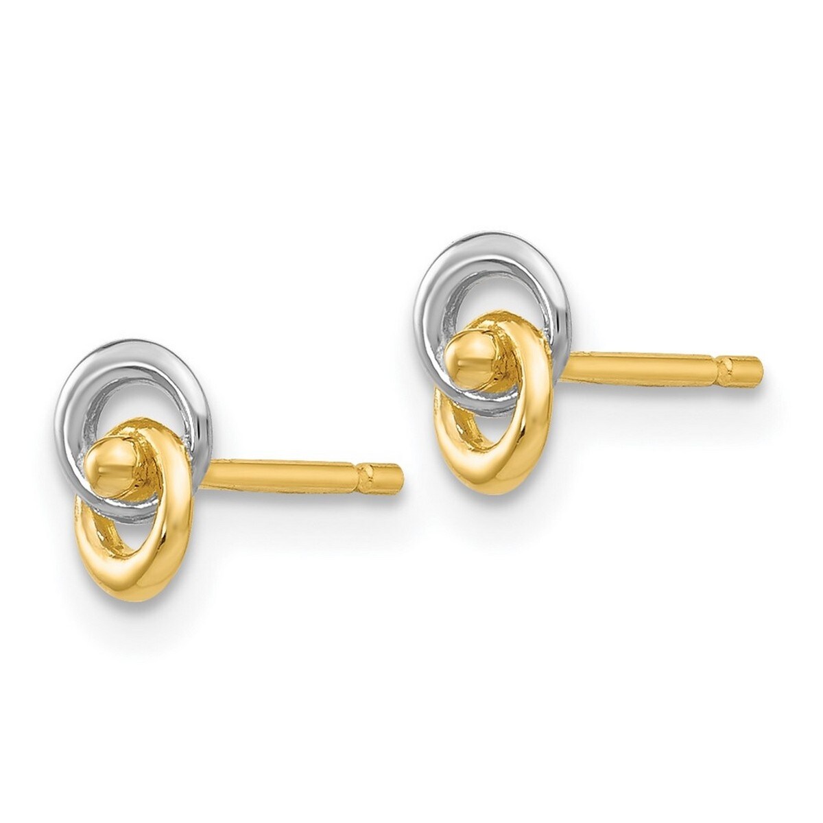 Curata 14k Yellow Gold Polished Love Knot Earrings - 5x6mm