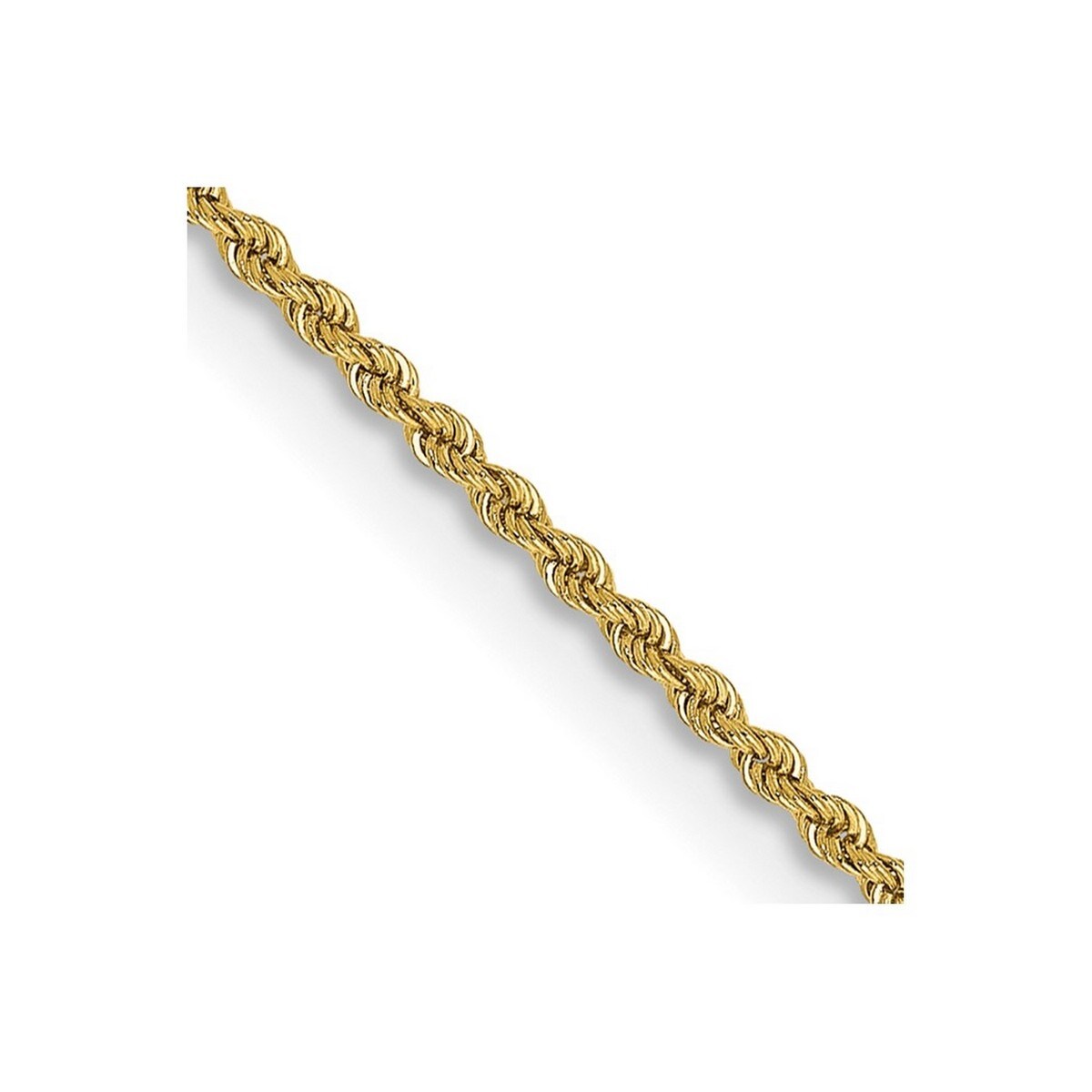 Curata 14k Yellow Gold Solid 2mm Handmade Regular Rope Chain Bracelet