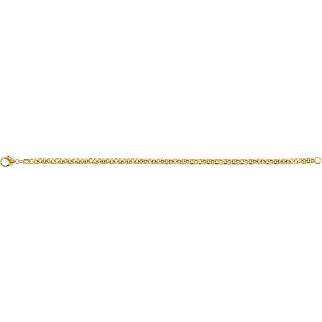 Curata 14k Yellow Gold Solid Rolo Bracelet 7 Inch