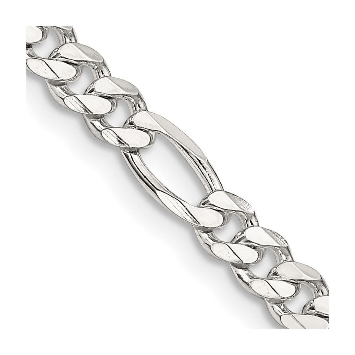 Sterling Silver 4.25mm Figaro Chain - Bracelet Lengths Sterling Silver 4.25mm Figaro Chain - Bracelet Lengths