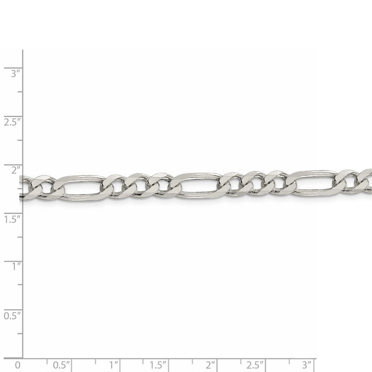 Curata 925 Sterling Silver Solid Polished 6.5mm Figaro Chain Anklet 9 Inch Lobster Claw