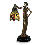 Curata Ariana Sculpture Stained Glass Desk or Table Lamp