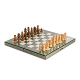 Curata Green Inlaid Wood Backgammon Chess Checkers Set Weighted Chessmen Wooden Checkers 2 Sets of Dice 2 Dice Cups