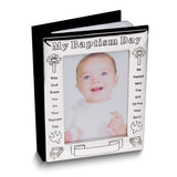 Curata My Baptism Day Silver-Plated Photo Album with Velvet Back Holds 70-4x6 Photos