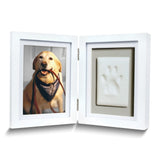 Curata Pawprints Hinged White Wood 4x6 Photo Frame with Clay Tools and Instructions