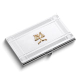 Curata Silver-Plated Business Card Case with Gold-Plated Legal Emblem