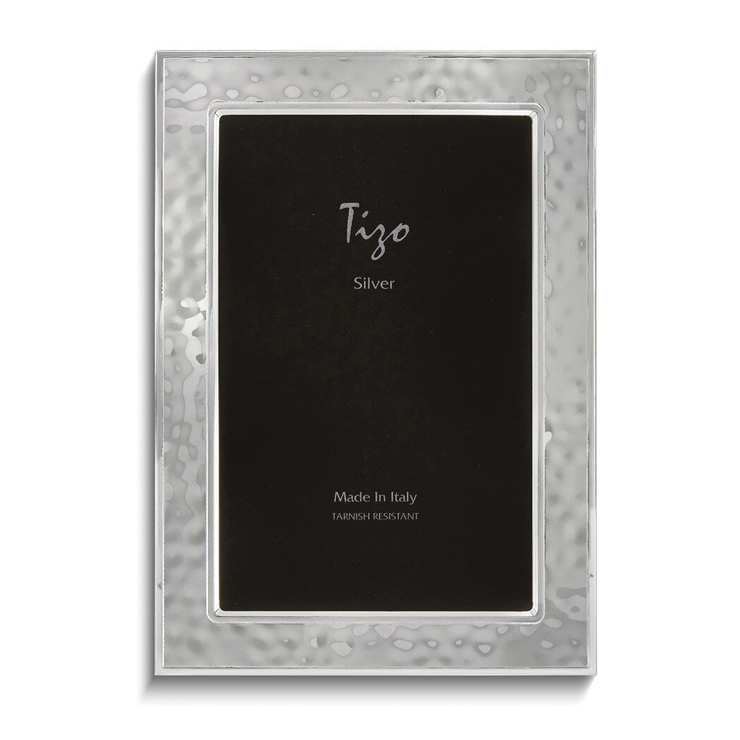 Curata Silver-Plated Hammered Double Border 8x10 Frame