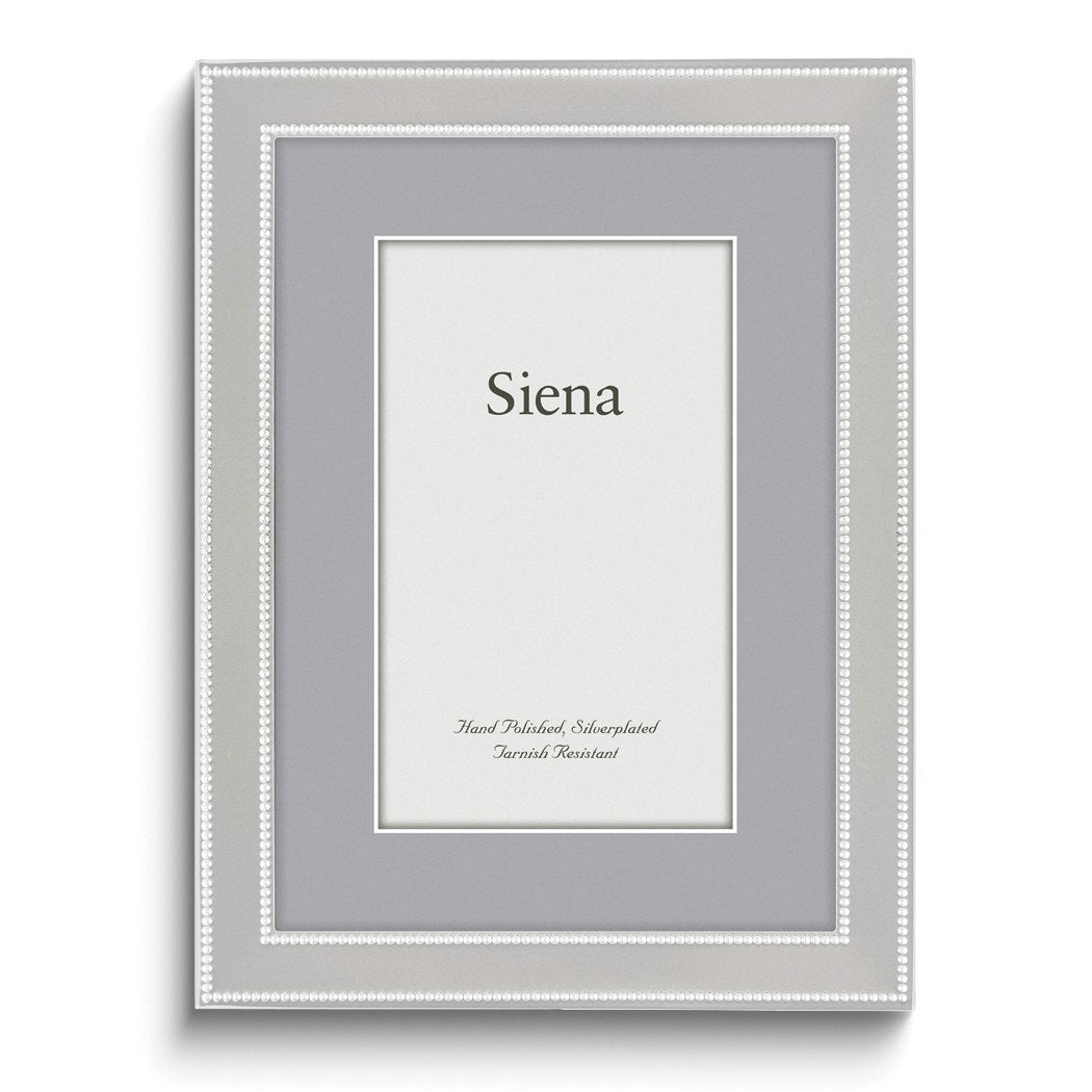 Curata Silver-Plated Tarnish-Resistant Double Beaded 5x7 Photo Frame