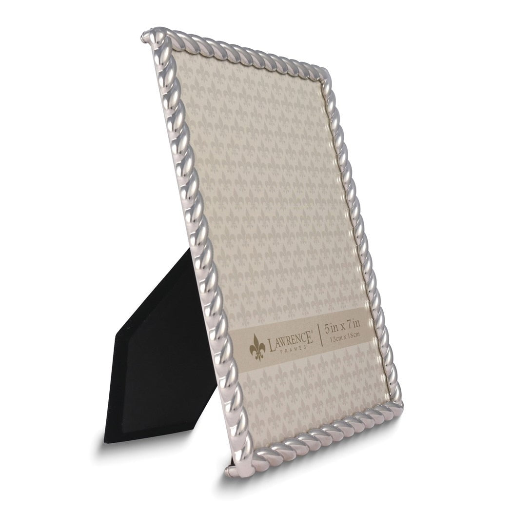 Curata Silver-Tone Rope 5x7 Metal Frame