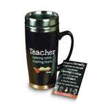 Curata Teacher Sentiment Insulated 16 Oz. Travel Mug and Lid with Serenity Message Card