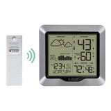 Curata Wireless Forecast Weather Station with Atomic Time Alarm Temperature and Barometer