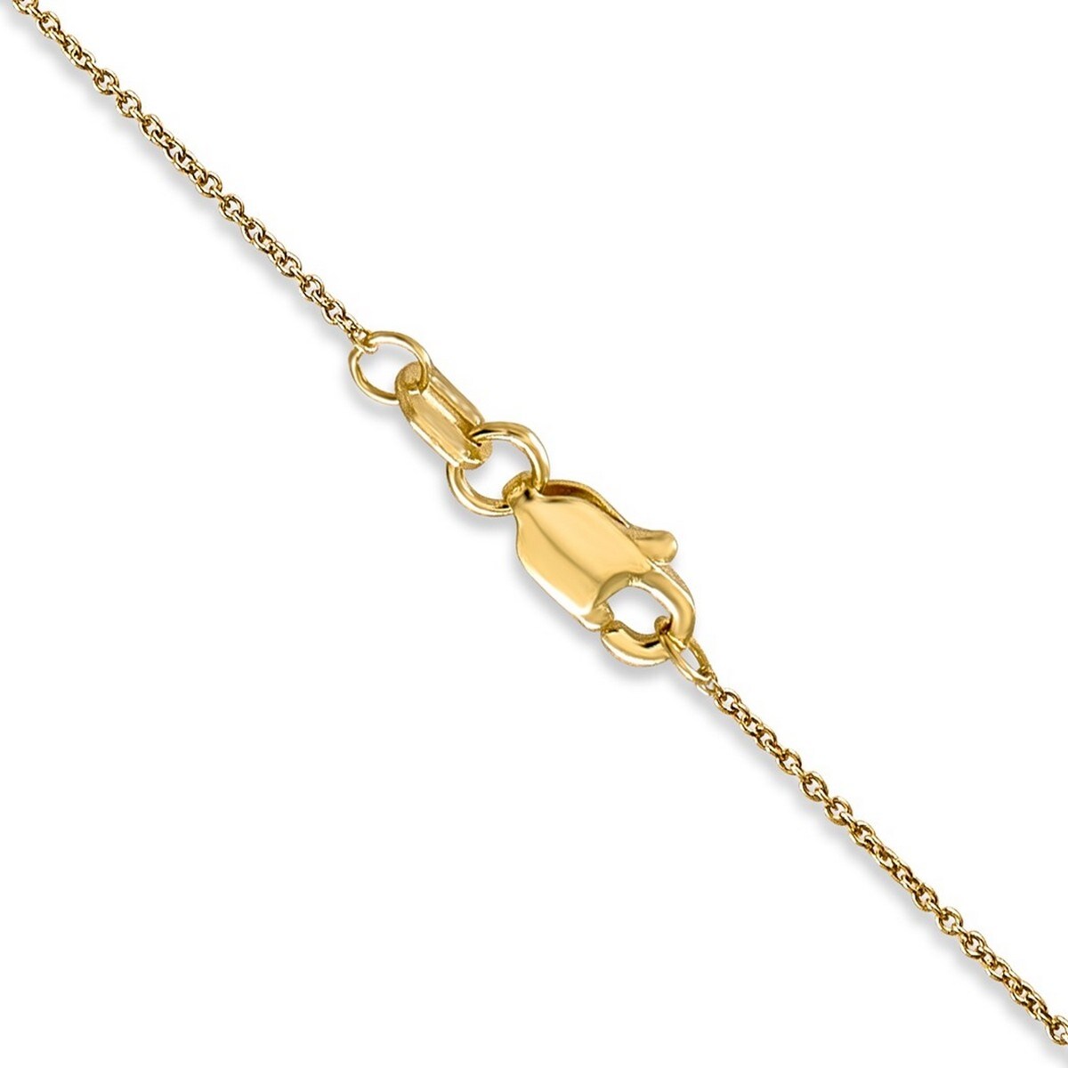 Curata Women's 14k Yellow Gold .6mm Solid Polished Cable Chain Anklet - 9 Inch - Spring Ring