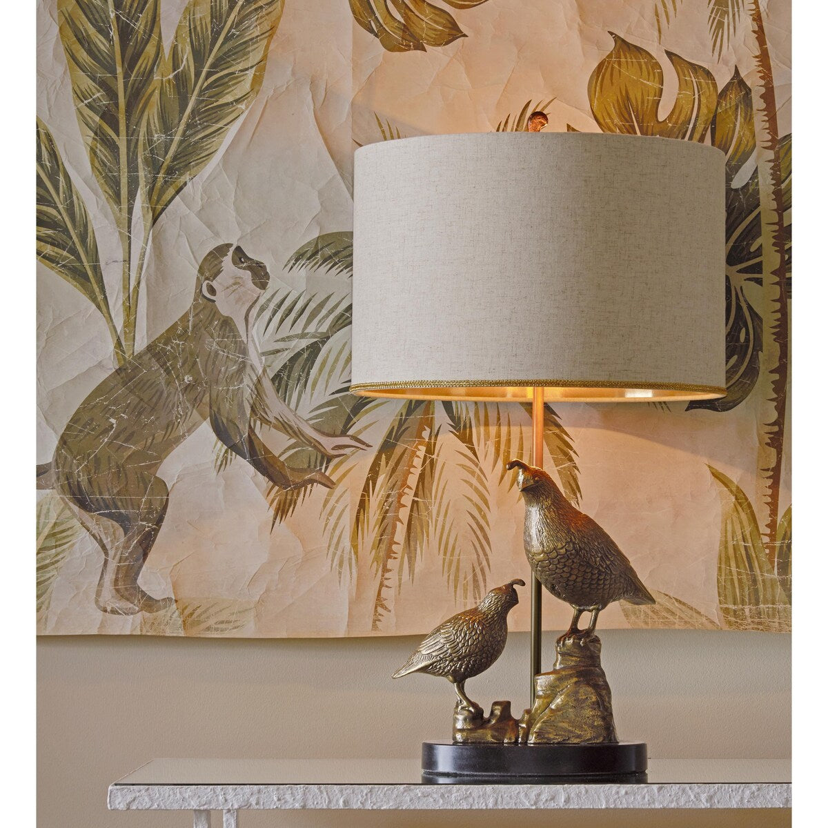 Currey & Company Codorniz Brass Table Lamp - 30"h x 17"dia