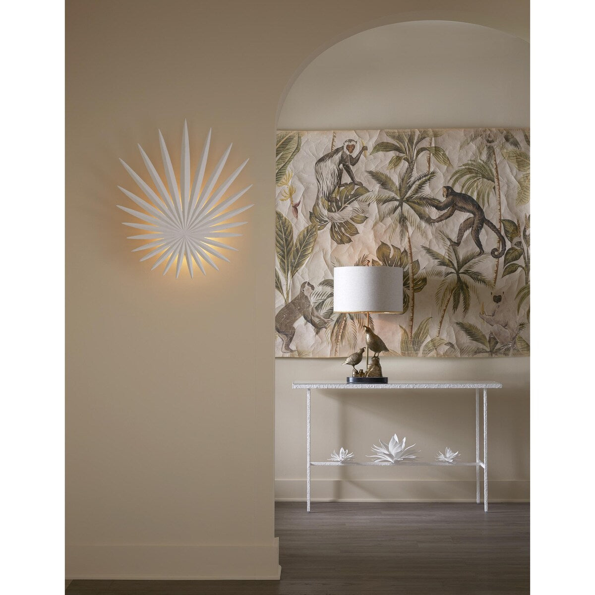 Currey & Company Codorniz Brass Table Lamp - 30"h x 17"dia