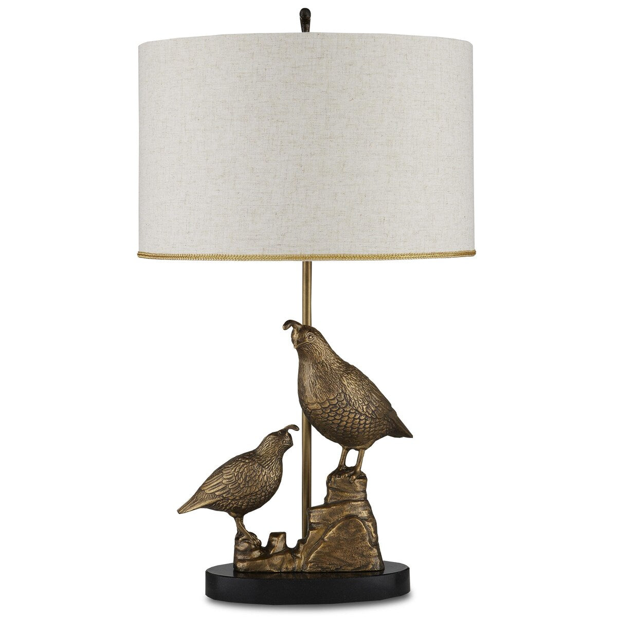 Currey & Company Codorniz Brass Table Lamp - 30"h x 17"dia