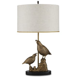 Currey & Company Codorniz Brass Table Lamp - 30"h x 17"dia
