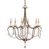 Currey & Company Crystal Lights Gold Small Chandelier - 33"h x 27"dia