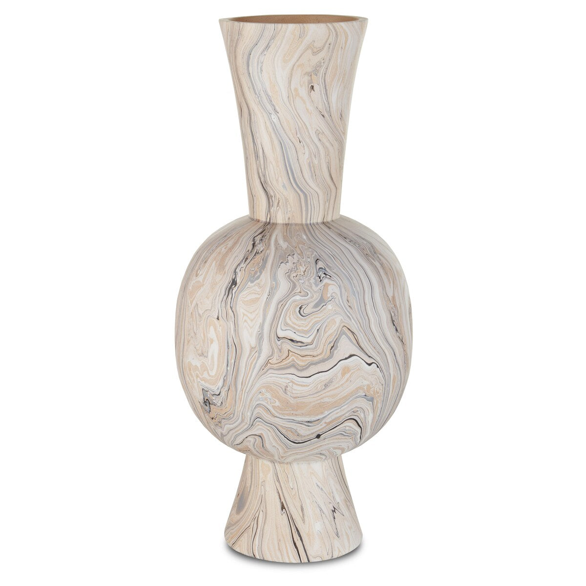 Currey & Company Gray Marbleized Tall Vase