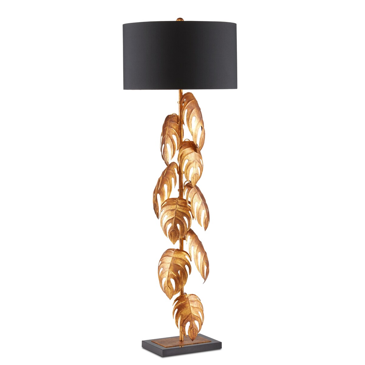 Currey & Company Irving Gold Floor Lamp - 56.5"h x 20"dia.