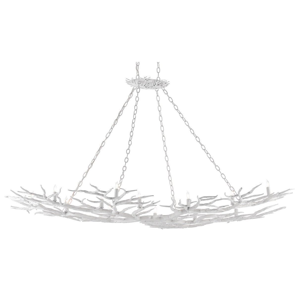 Currey & Company Rainforest White Chandelier - 46.25"h x 74"w x 46.75"d