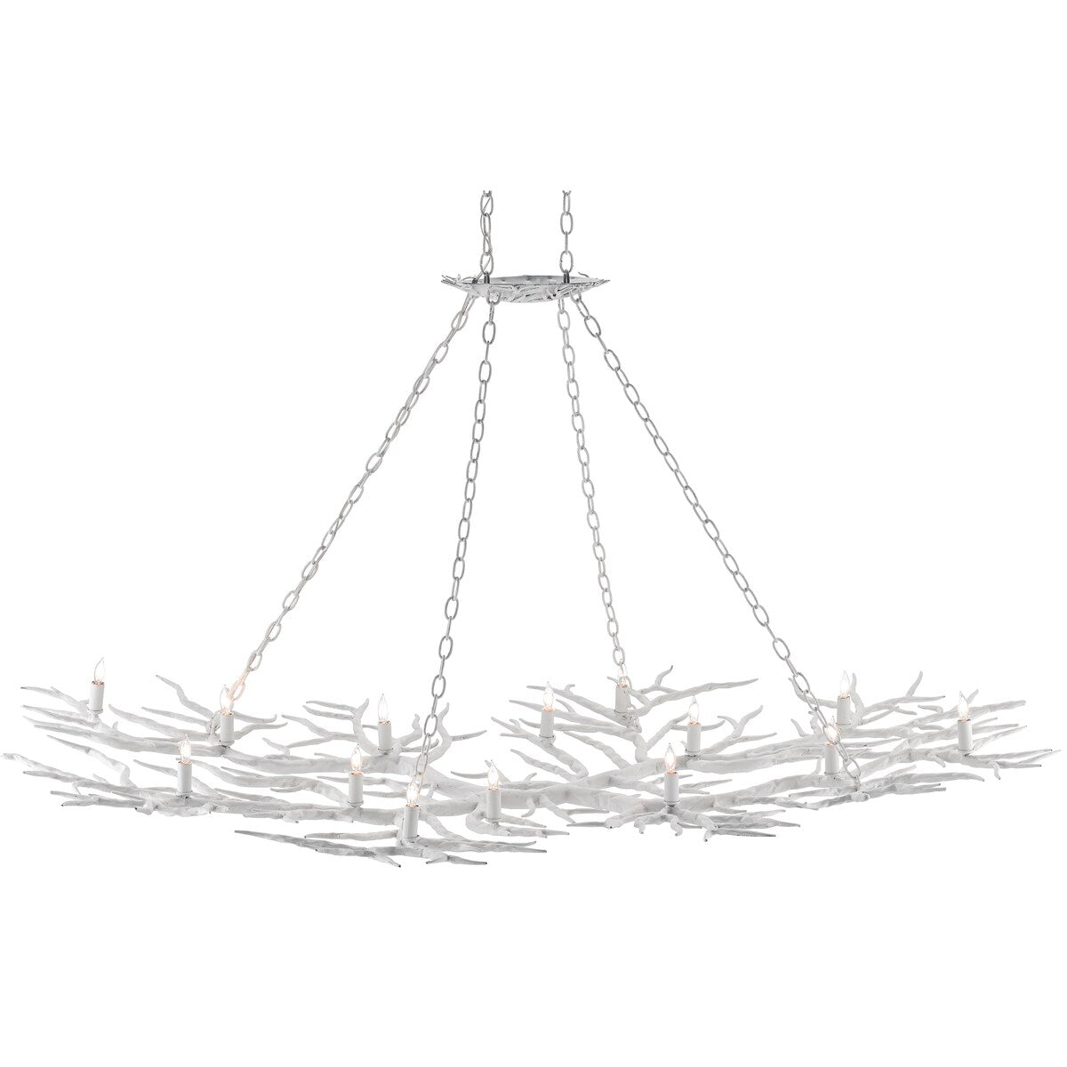 Currey & Company Rainforest White Chandelier - 46.25"h x 74"w x 46.75"d