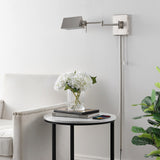Curtis Farmhouse Swing Arm Plug-In or Hardwired Iron LED Wall Sconce with Pull-Chain with USB Charging Port, by JONATHAN Y
