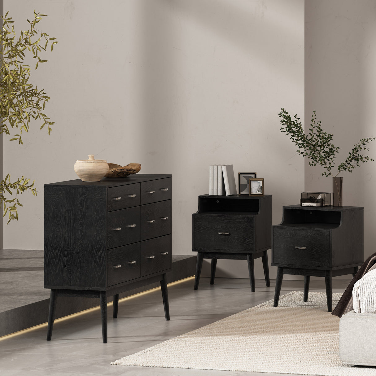 Curtisian 3 Piece Double Dresser and Nightstand Bedroom Set by Christopher Knight Home