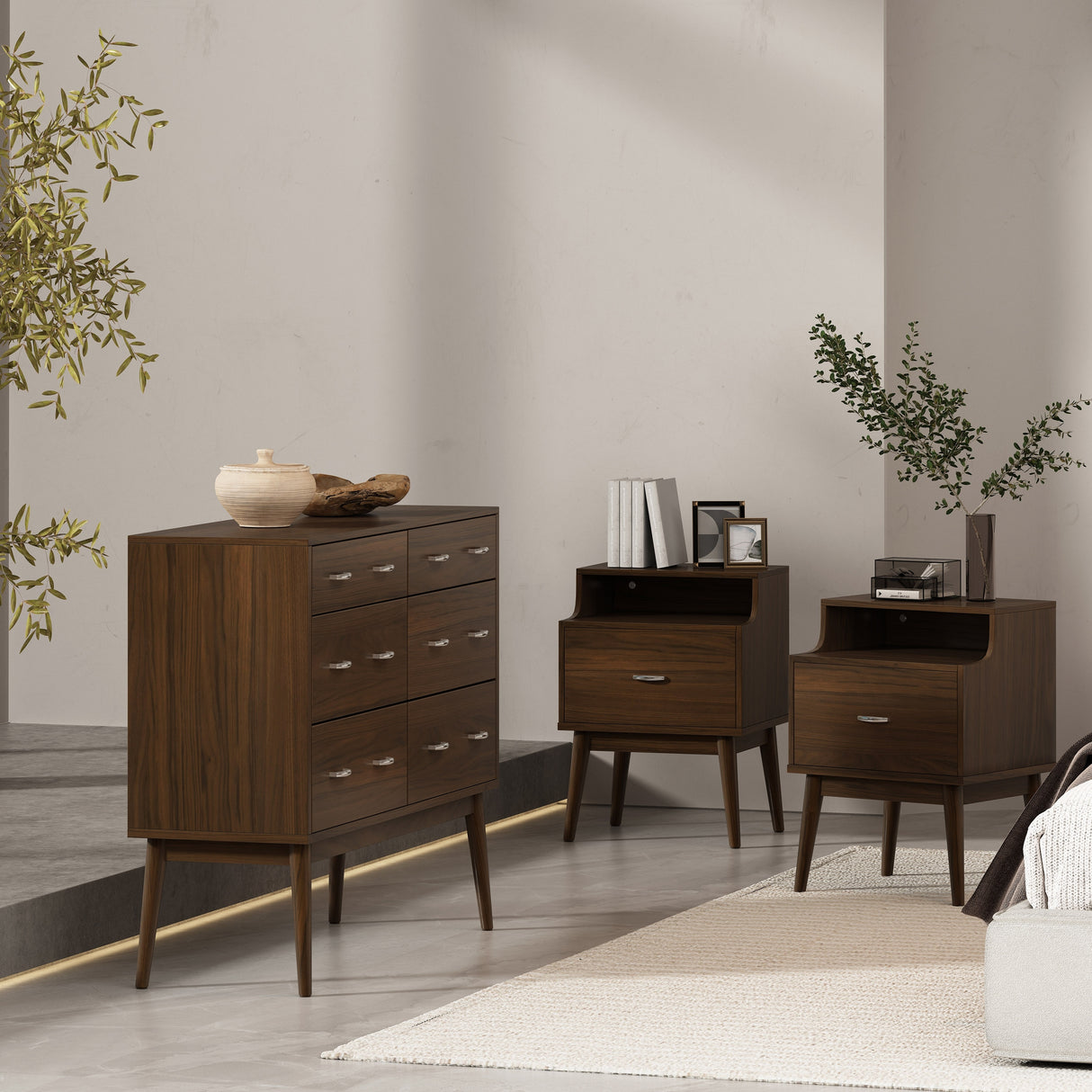 Curtisian 3 Piece Double Dresser and Nightstand Bedroom Set by Christopher Knight Home