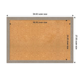 Curve Greywash Wood Framed Natural Corkboard Bulletin Board