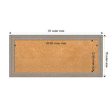Curve Greywash Wood Framed Natural Corkboard Bulletin Board
