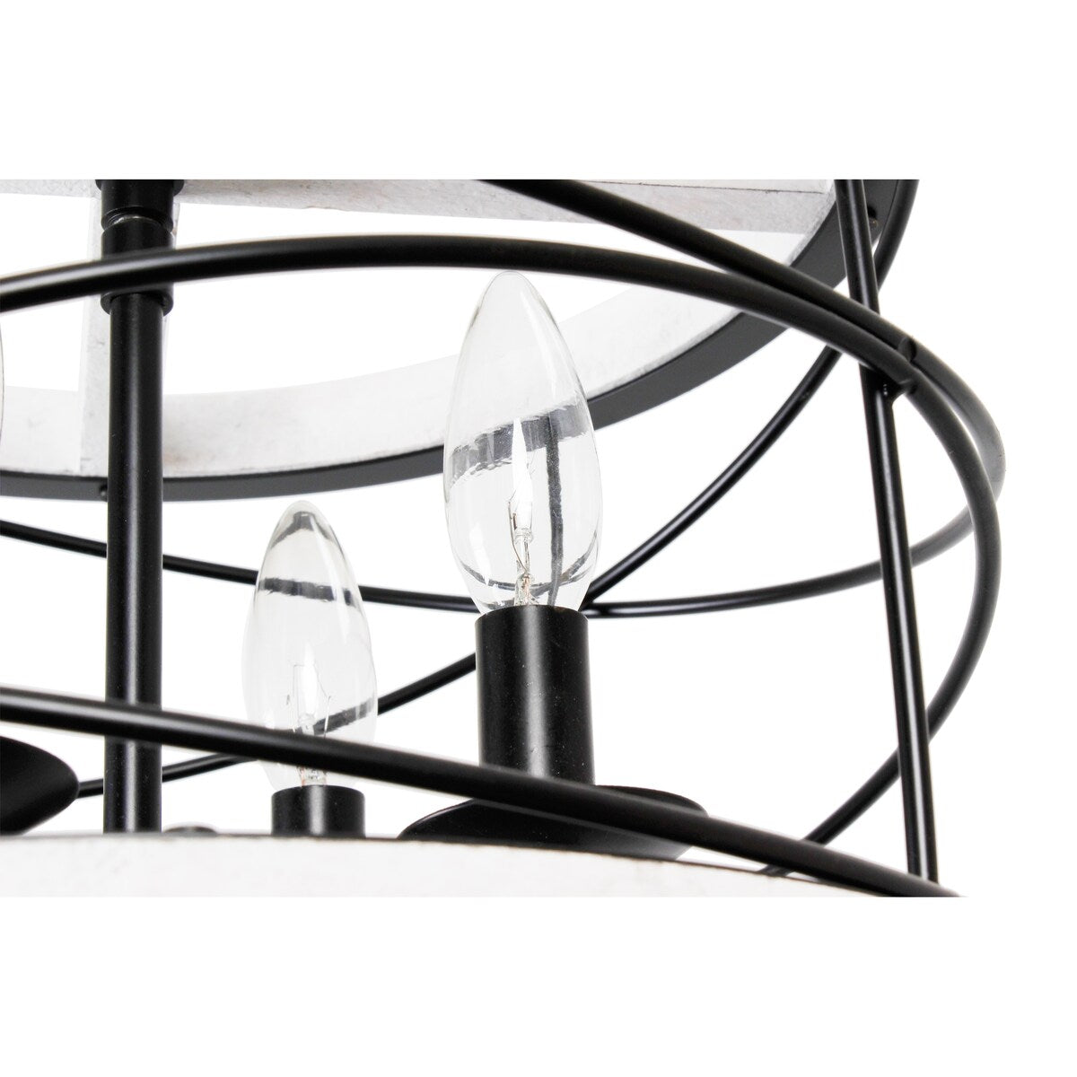 CurveCurio Modern Farmhouse Wood Lighting Drum Glam Wood Chandelier