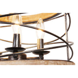 CurveCurio Modern Farmhouse Wood Lighting Drum Glam Wood Chandelier
