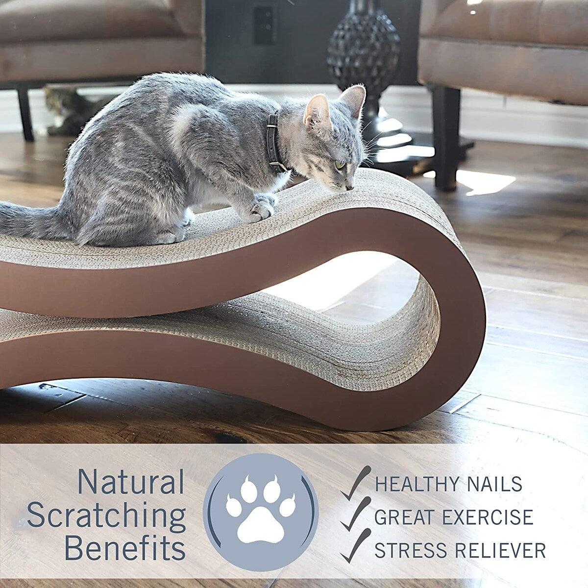 Curved Cat Scratcher Cat Cardboard Furniture Protector Infinity Shape