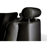 Curved Sectional Sofa Black Leather ROTUNDE