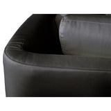 Curved Sectional Sofa Black Leather ROTUNDE