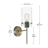 Porch & Den Winema Antique Brass Finish/ Clear Glass Shade 1-light Wall Sconce